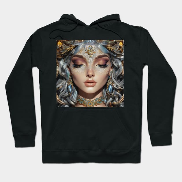 Dreamy Portrait of Owl Goddess Hoodie by Zachariya420